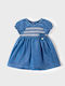 Ecofriends Mädchenkleid Kurzärmelig Denim Set aus 2 mit Zubehör Blau
