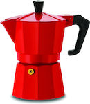 Pezzetti Stovetop Espresso Pot for 3Cups Red