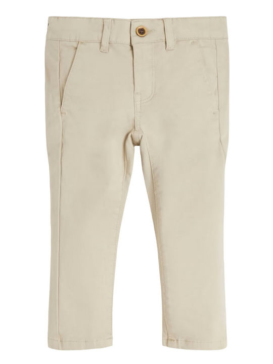 Guess Kids' Chino Fabric Pants Beige
