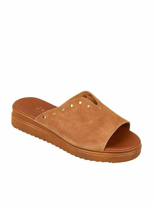 Elenross Leder Flache Sandalen für Damen in Bra...