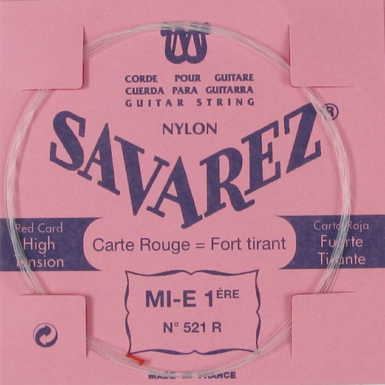 Savarez Traditionals Red High Tension Single Nylon Classical Guitar String 27.8 1st E (Mi)