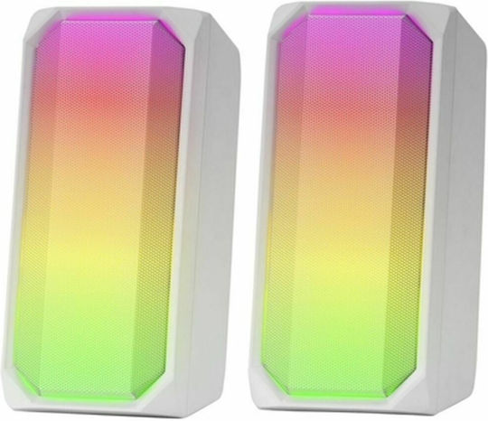 MSRGBW 2.0 Wireless Speakers with RGB and Bluetooth 15W White