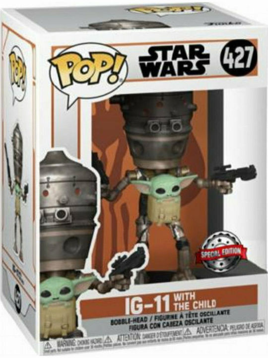 Funko Pop! Filme: Star Wars: Der Mandalorianer - IG-11 with The Child 427 Wackelkopf Sonderausgabe