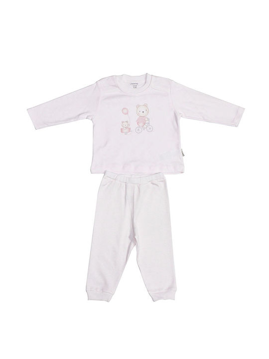 Rosa Baby-Set mit Teddybären für Mädchen (3-12 Monate)