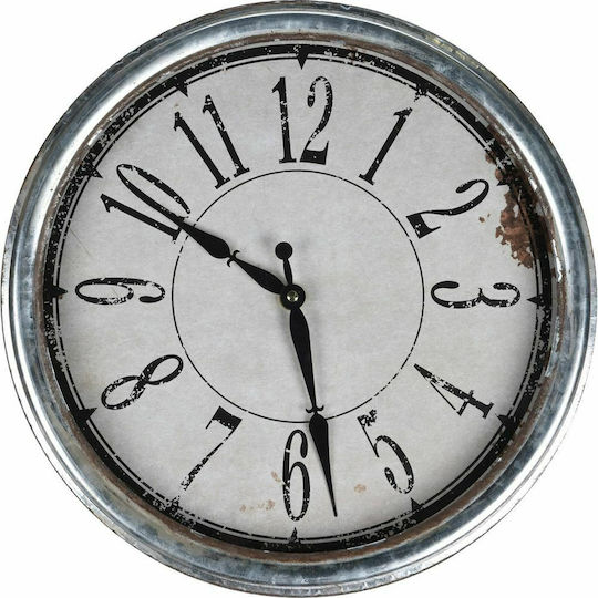 JK Home Decoration Αντικέ Ρολόι Τοίχου Μεταλλικό Ασημί Ø32cm JK Home Decoration Αντικέ Ρολόι Τοίχου Μεταλλικό Ασημί Ø32cm