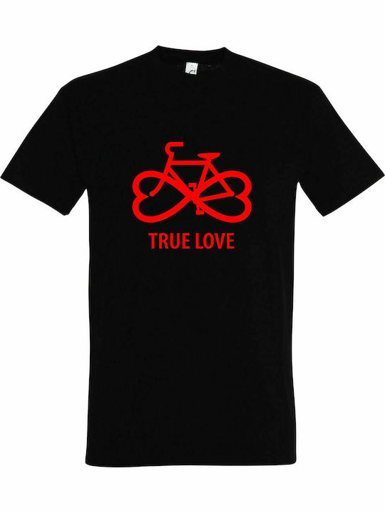 Tricou unisex " My Bike Is My True Love ", Negru