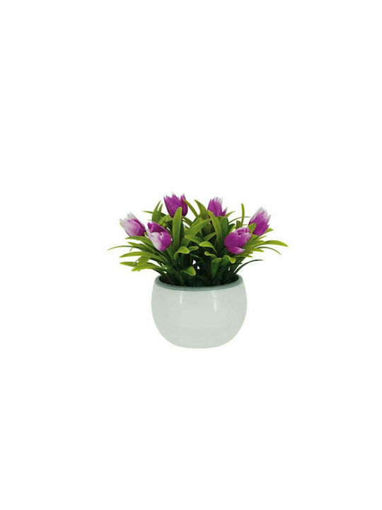 Marhome Artificial Plant in Small Pot Tulip Whi...