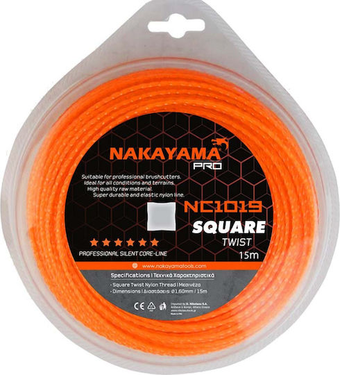 Nakayama NC1019 Square Twist Brush Cutter Trimmer Line 1.6mm 15m 043225