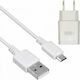 Tranyoo Φορτιστής με Θύρα USB-A και Καλώδιο micro USB Λευκός (V80-V)