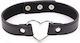 Fetish Addict Adjustable Collar with Heart Shaped Hoop Κολάρο 41.5cm σε Μαύρο Χρώμα