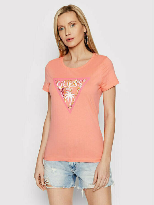 Guess Γυναικείο T-shirt Coral