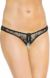 Softline Brazilian Crotchless Lace 2465 Γυναικείο Sexy Brazil Αυτοκινήτου Black