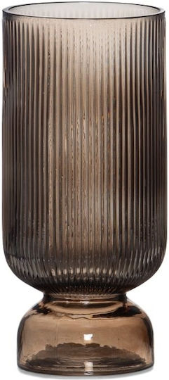 Andrea Lashes Glass Vase Koa Brown 12x25.5cm