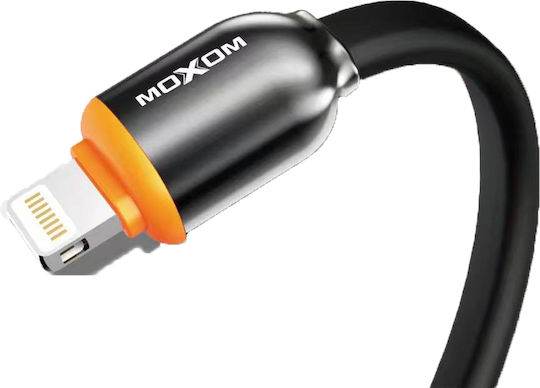 Moxom MX-CB96 Flat USB to Lightning Cable Μαύρο 1m