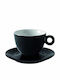 GTSA Quottorino Porcelain Cappuccino Cup Set 210ml Black 6pcs