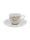 Cryspo Trio Amalfi Porcelain Coffee Cup Set 100ml White 6pcs