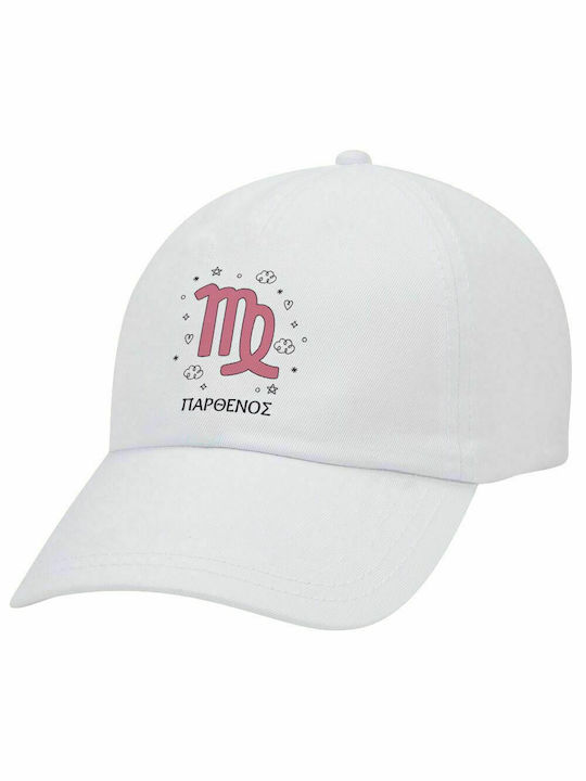 Jockey Virgo Sternzeichen Erwachsenen Baseball Cap Weiß 5-Panel (POLYESTER, ERWACHSENE, UNISEX, EINE GRÖßE)