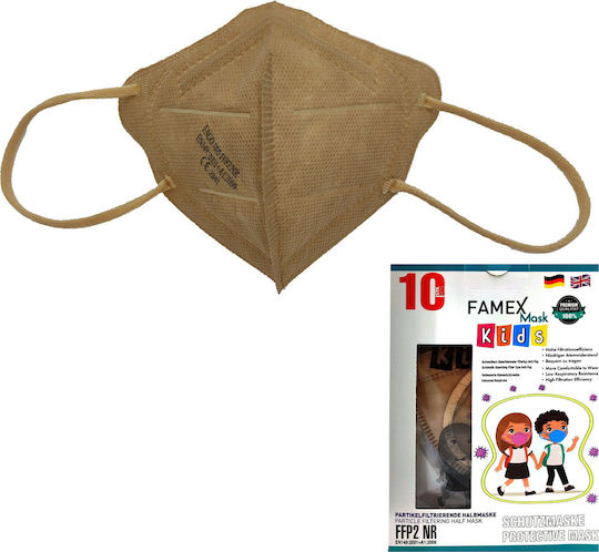 Famex Kids Mask FFP2 NR Mască de protecție FFP2 pentru copii Bej 200buc