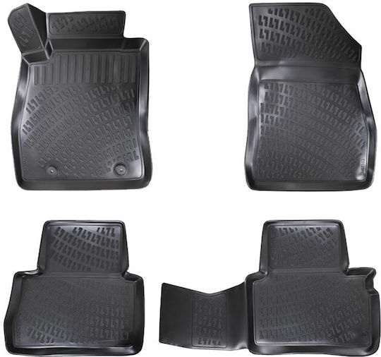 Rizline Set of Front and Rear Mats 4pcs Tray Type for Nissan Juke 2010-2019 Black
