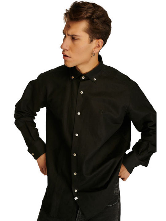 PCP Men's Shirt Long Sleeve Linen Black