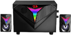 Redragon Toccata GS700 Computerlautsprecher 2.1 mit RGB-Beleuchtung und Leistung 11W in Schwarz Farbe