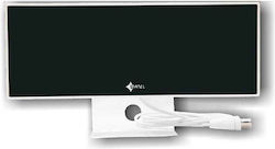 Matel Electronics Anel 3 Εσωτερική Κεραία Τηλεόρασης (δεν απαιτεί τροφοδοσία) σε Λευκό Χρώμα Σύνδεση με Ομοαξονικό (Coaxial) Καλώδιο