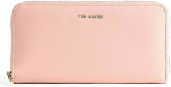 Ted Baker Garcey Μεγάλο Δερμάτινο Γυναικείο Πορτοφόλι Ροζ