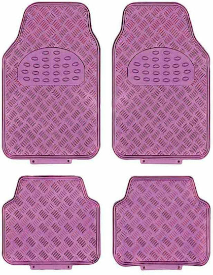Satz Vorder- und Hintermatten Universal 4Stück aus Aluminium Rosa
