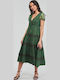 Gingy Summer Midi Dress Green
