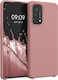 KWmobile Soft Flexible Rubber Back Cover Silicone Rose Tan (Oppo Find X3 Lite)