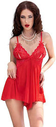 Chilirose Babydoll & String Red