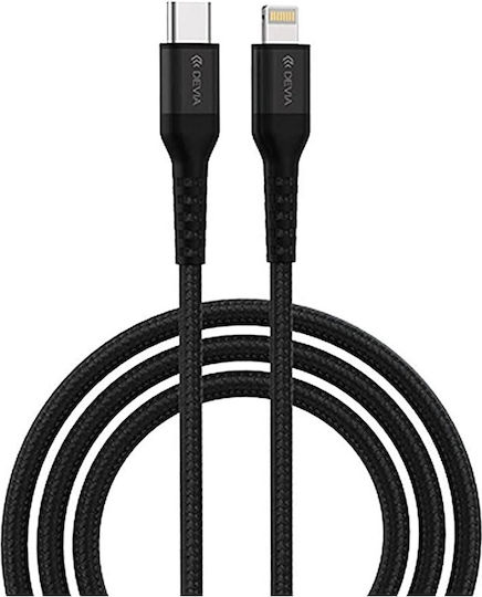 Devia USB-C to Lightning Cable 20W Μαύρο 1.5m (DVCB-DVCB-350085)