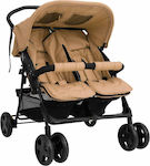 vidaXL Verstellbar Doppelter Kinderwagen Geeignet für Neugeborene Taupe