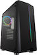 FSP/Fortron CMT151 Gaming Midi Tower Computer Case with Window Panel and RGB Lighting Black