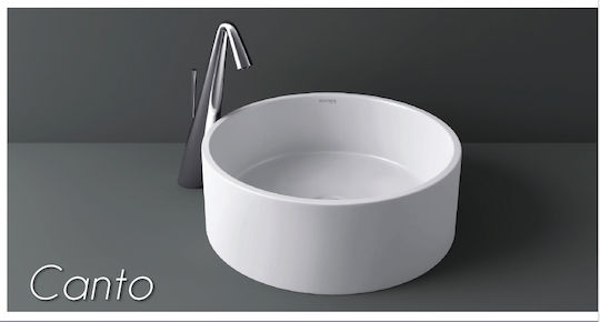 Soncera Canto Επικαθήμενος Νιπτήρας Πορσελάνης 39.5x39.5x14.5cm Λευκός
