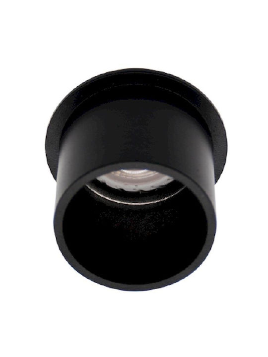 Geyer Round Metallic Recessed Spot with Socket GU10 Black