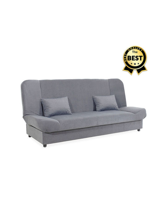 Tiko Plus Three-Seater Fabric Sofa Bed with Storage Space Gray 200x90cm