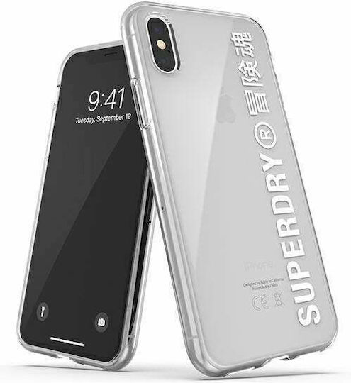Superdry Snap Back Cover Σιλικόνης Διάφανο/Λευκό (iPhone X / Xs)