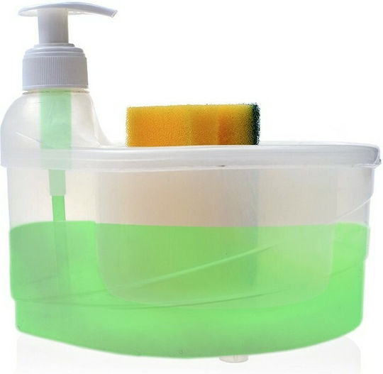 0820.005 Plastic Kitchen Dispenser with Sponge Holder Transparent
