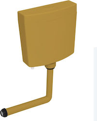 vidaXL Wall Mounted Plastic High Pressure Rectangular Toilet Flush Tank Yellow