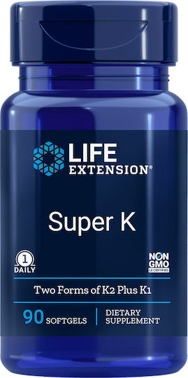 Life Extension Super K Two Forms of K2 Plus K1 Βιταμίνη για την Υγεία των Οστών 90 μαλακές κάψουλες