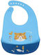 Fiko Cat Waterproof Bib Silicone with Button & Pocket Light Blue for 6 m+