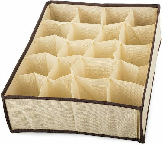 Fabric Drawer Organizer for Underwear / Socks in Beige Color 35x27x10cm 1pcs