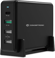 Conceptronic OZUL01B Зарядна Станция 65W Conceptronic OZUL01B Зарядна Станция 65W