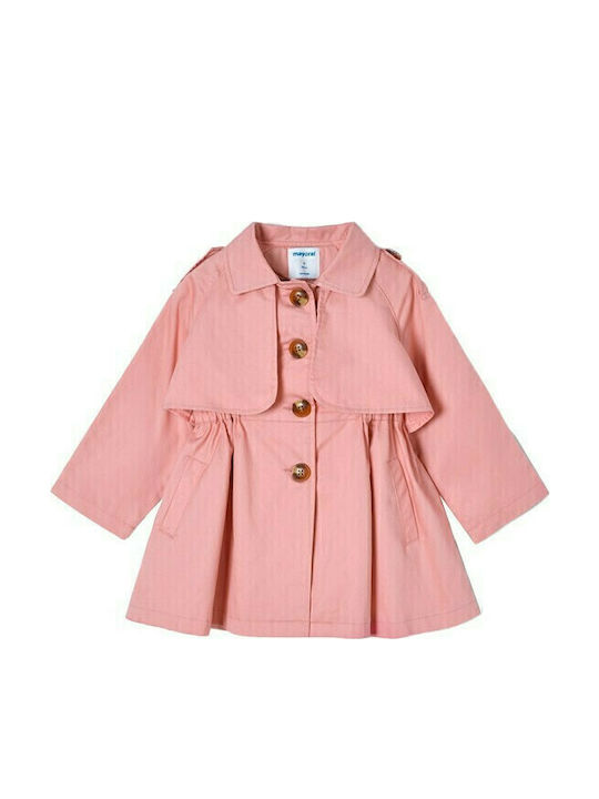 Kinder Trenchcoat Lang Winddicht Rosa