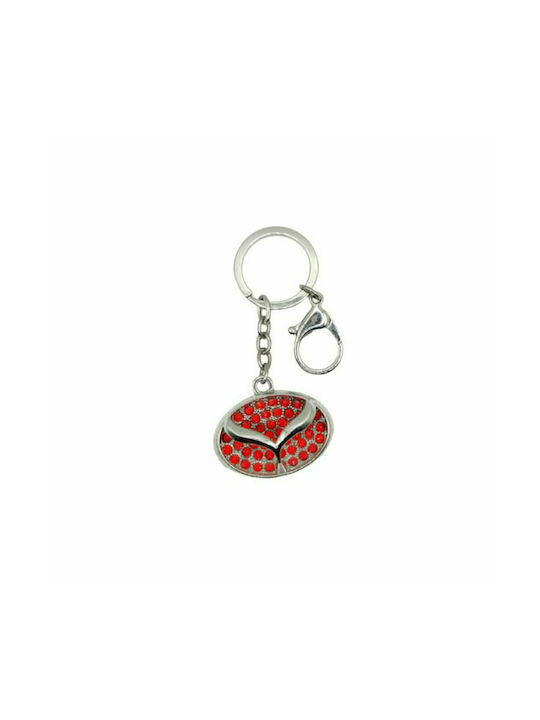 Metal key ring with red diamonds MAZDA 4846-k