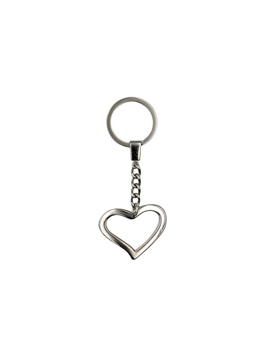 Metallic key ring Metallic Heart Silver 9,5cm