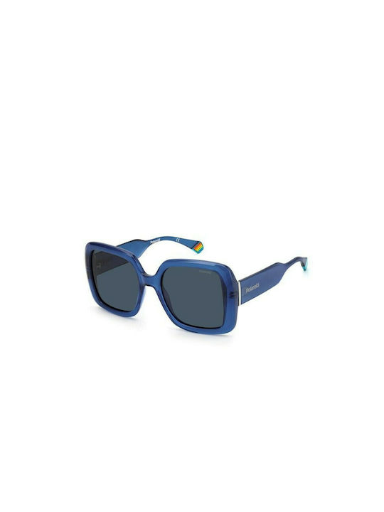 Polaroid Γυναικεία Γυαλιά Ηλίου με Μπλε Κοκκάλινο Σκελετό και Μπλε Polarized Φακό PLD6168/S PJP/C3