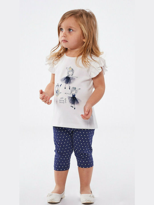 Εβίτα Kids Set with Leggings Summer 2pcs Ecru