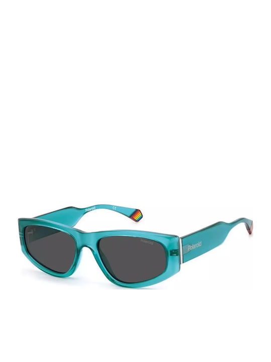 Polaroid Unisex Sunglasses with Blue Horn-Rimme...